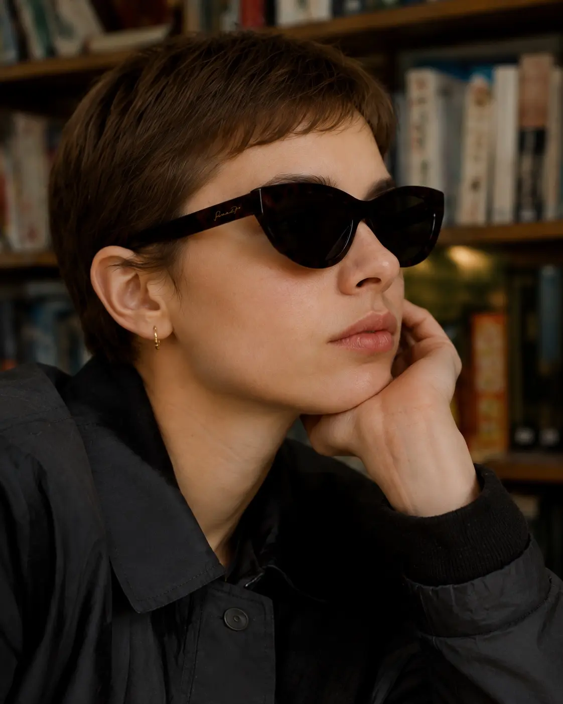Dani D cat-eye sunglasses editorial portrait